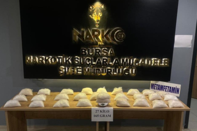 Bursa'da uyuşturucuya dev darbe: 27 kilo 165 gram metamfetamin ele geçirildi